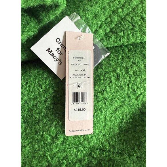 NWT BCBGeneration Kelly Green Boucle Walker Coat with Pockets Women's XXL - Picture 13 of 15